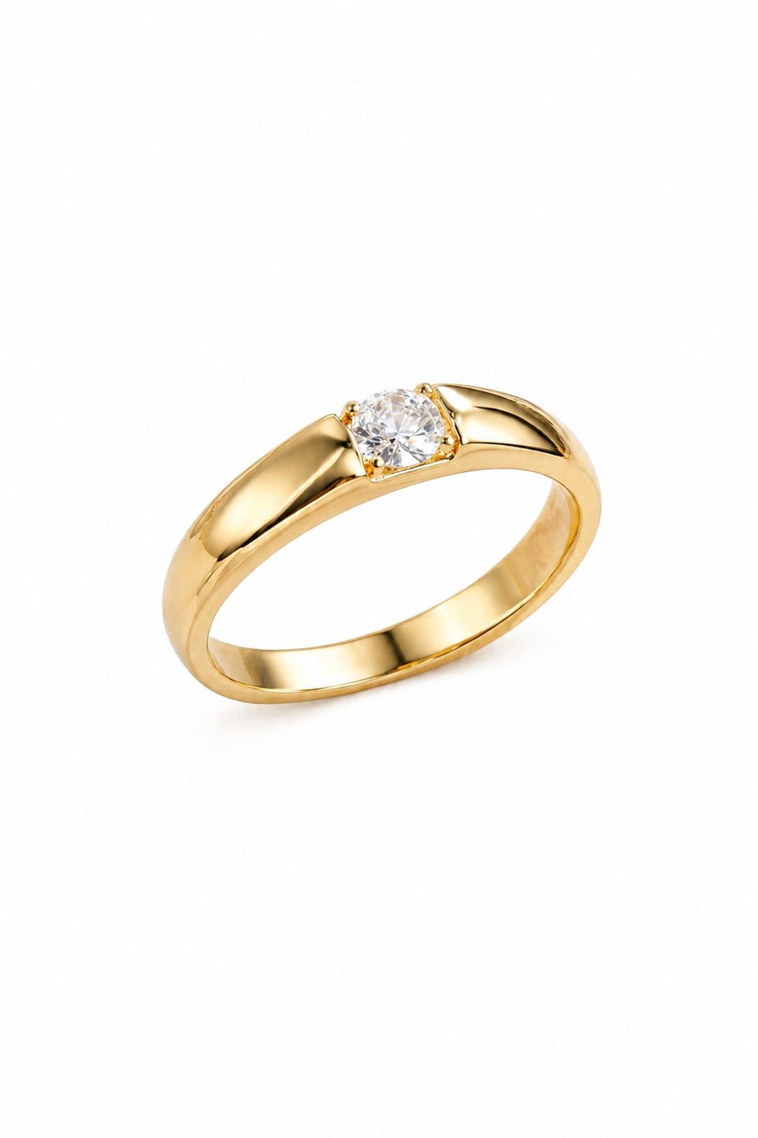 Shafaf Adjustable Gold Plated Anti-Tarnish Solitaire Ring for Women | One Size Fits All Zircon Ring | Skin Friendly Jewelry | Perfect Gifting Item for Girls And Women