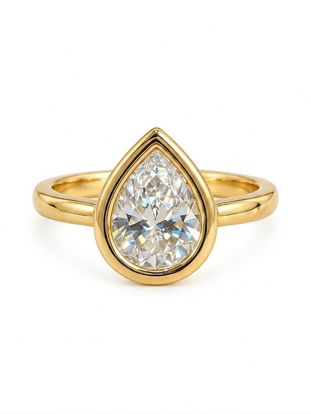 Shafaf Drop Shaped Stone Ring - Gold For Women & Girls