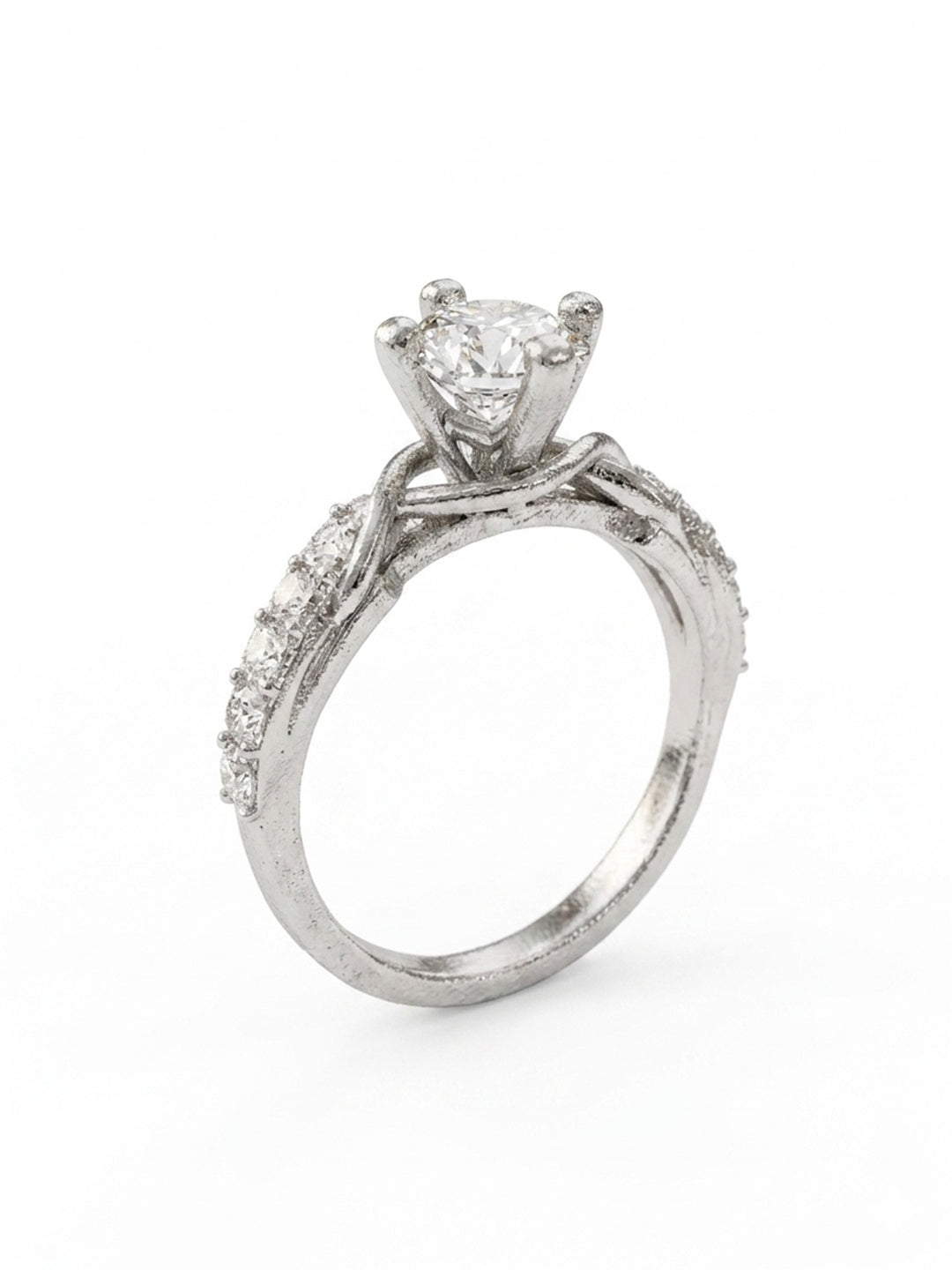 Shafaf Silver Toned AD Stone Ring For Women & Girls