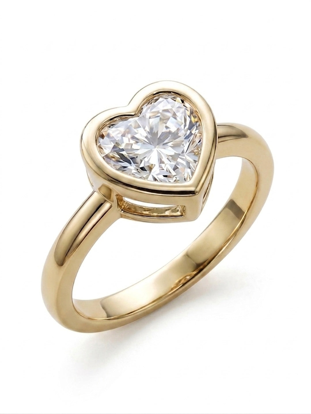 Shafaf Heart Shaped Stone Ring - Gold For Women & Girls