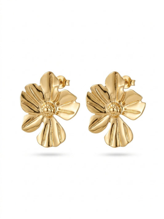 Shafaf Gold Flower Anti Tarnish Earrings for Women and Girls