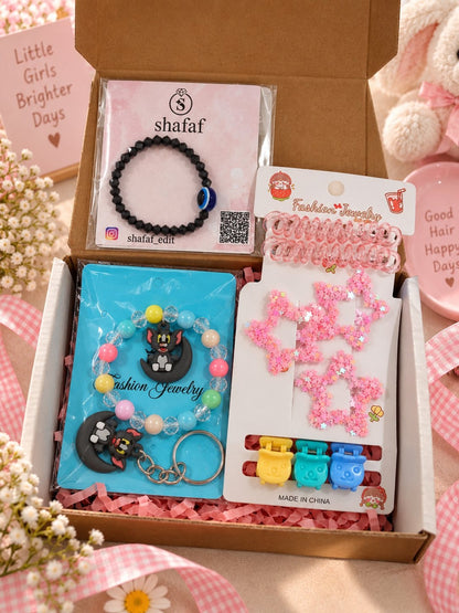 Charming cartoon character jewelry and hair accessories gift combo set for girls