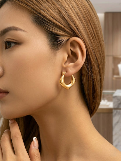 Shafaf Gold Plated Hoop Earrings for Women