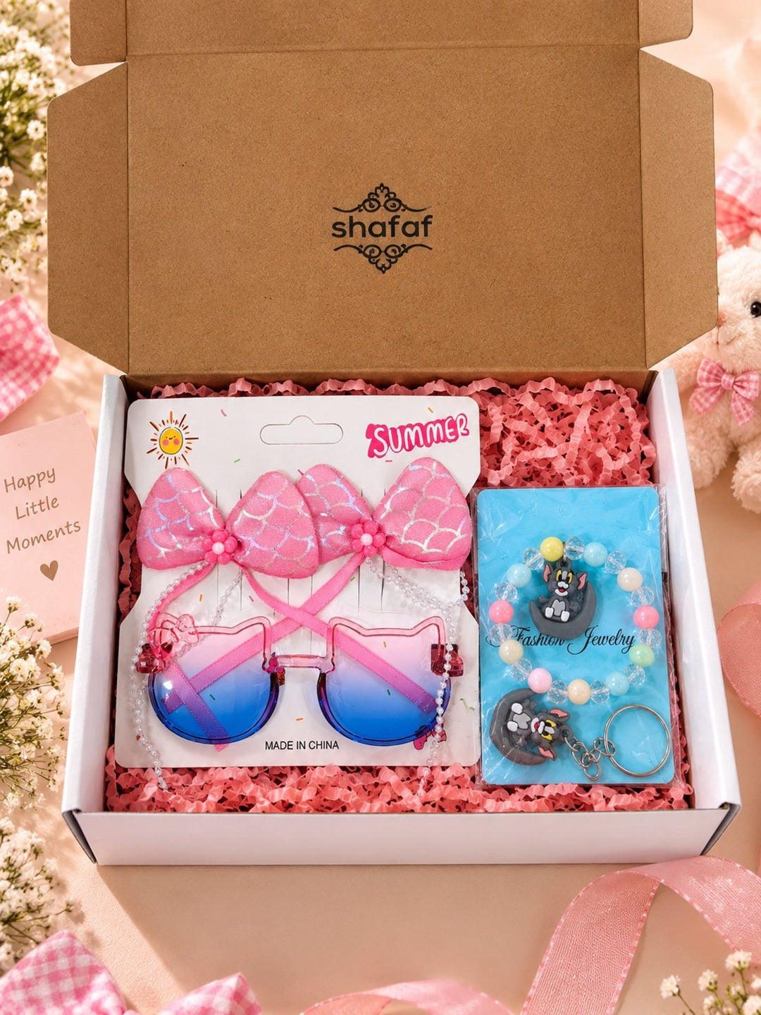 Charming cartoon character jewelry and summer fashion accessories gift combo set for girls