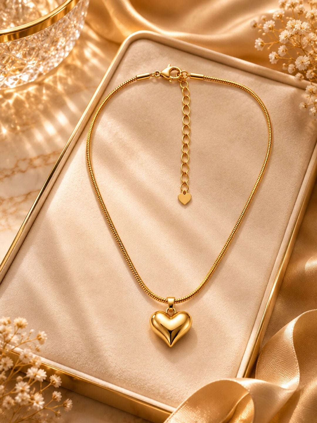 Shafaf Puffed Heart Pendant Necklace for Women