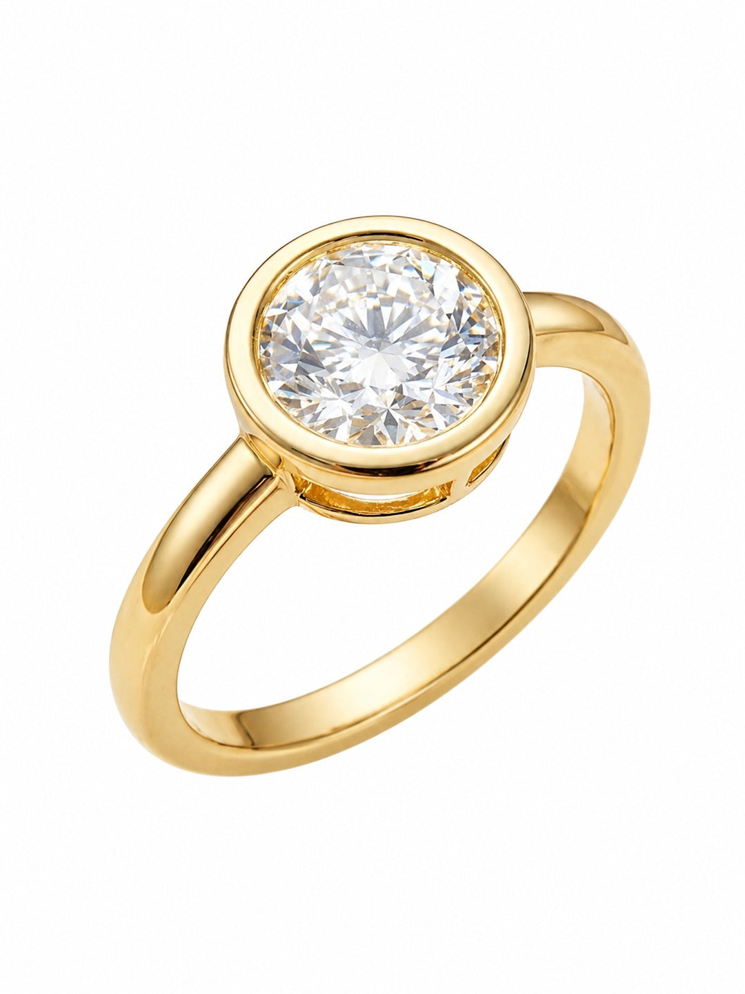Shafaf Roun Shaped Stone Ring - Gold For Women & Girls