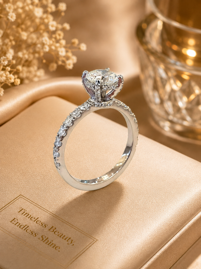 Shafaf Women’s American Diamond Studded, Adjustable Solitaire Ring | Perfect for Engagement, Ring Ceremony, Gifting & Valentine’s Day | Adjustable Stylish Jewelry for Girls & Women