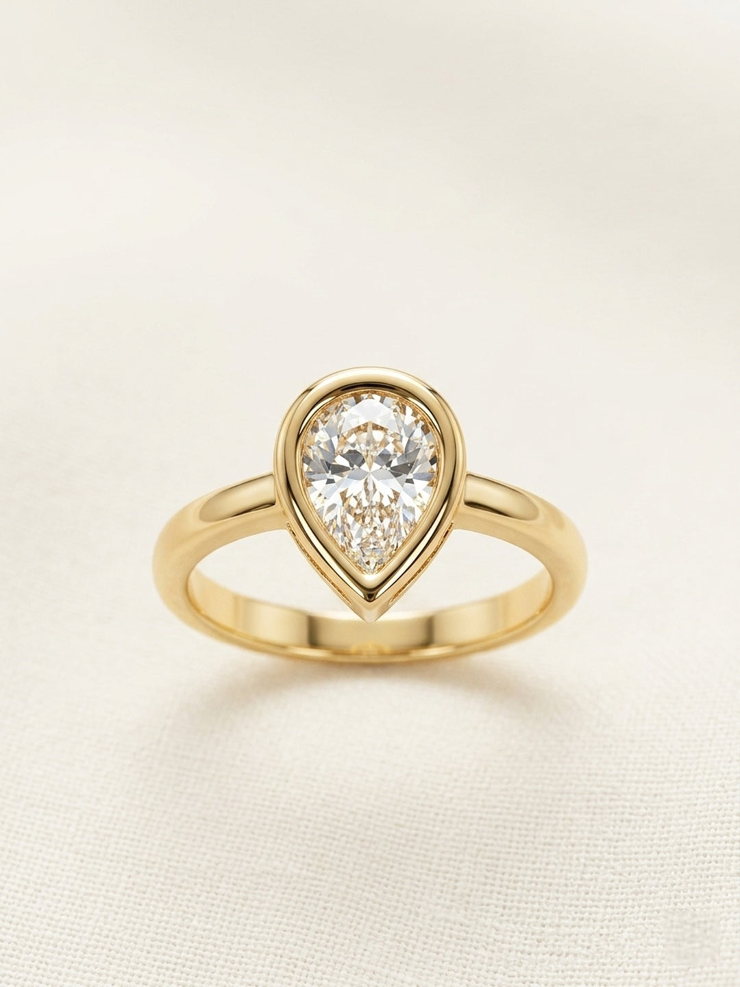 Shafaf Drop Shaped Stone Ring - Gold For Women & Girls