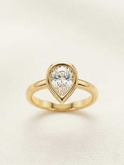 Shafaf Drop Shaped Stone Ring - Gold For Women & Girls