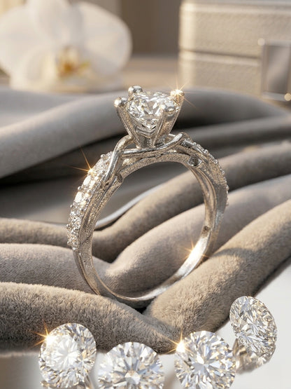 Shafaf Silver Toned AD Stone Ring For Women & Girls