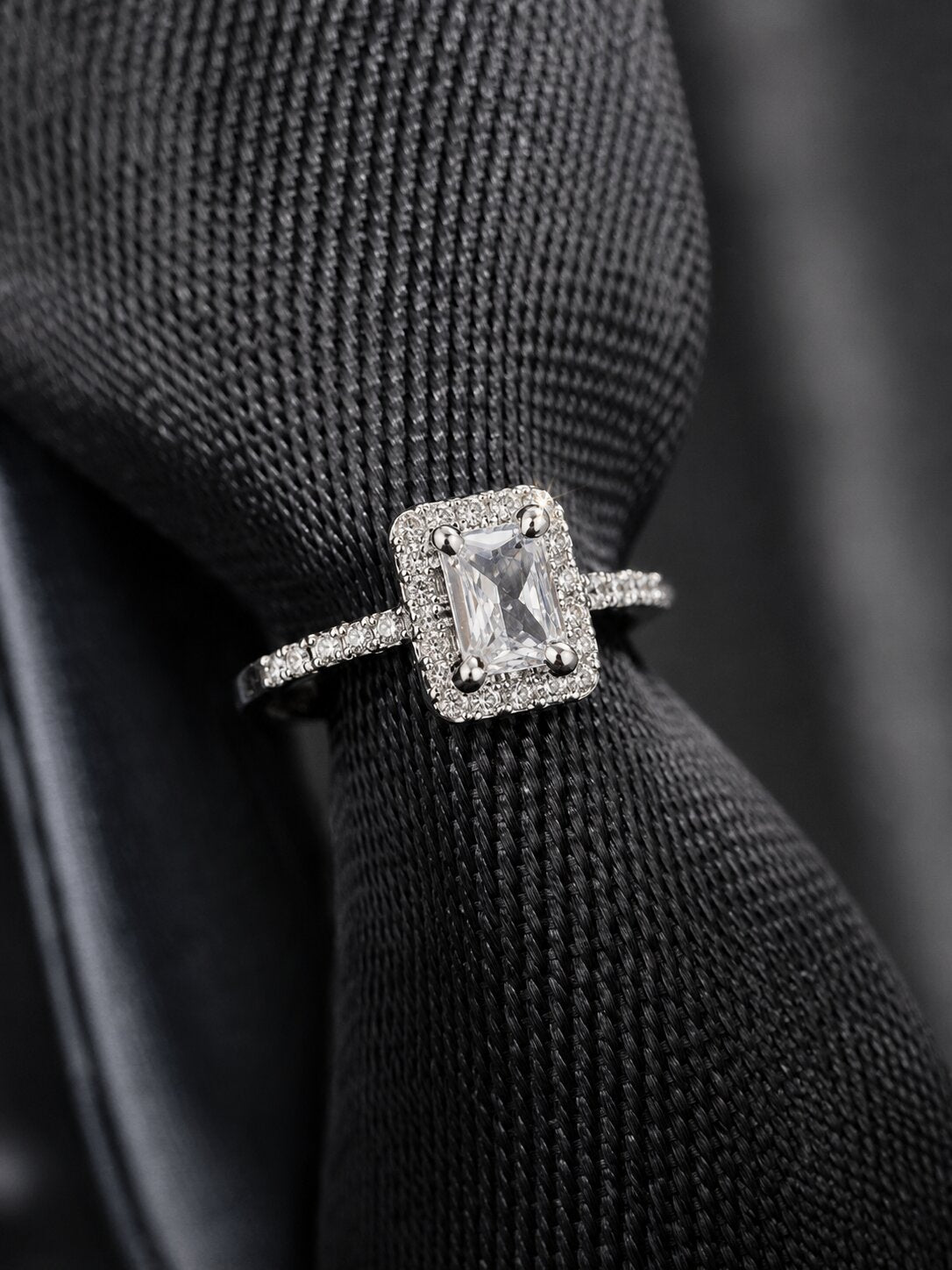 Shafaf American Diamond Studded Adjustable Ring for Women & Girls I Elegant Silver Ring, Perfect Gifting for Wedding, Valentines, Anniversary & Ceremonies, Sparkling Free Size Fashion Jewelry