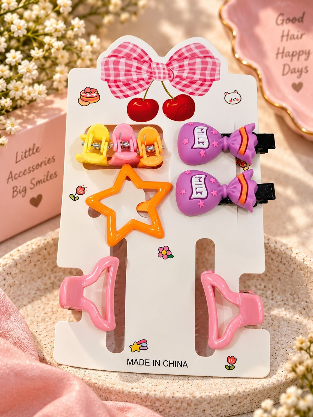 Charming cartoon character jewelry and hair accessories gift combo set for girls
