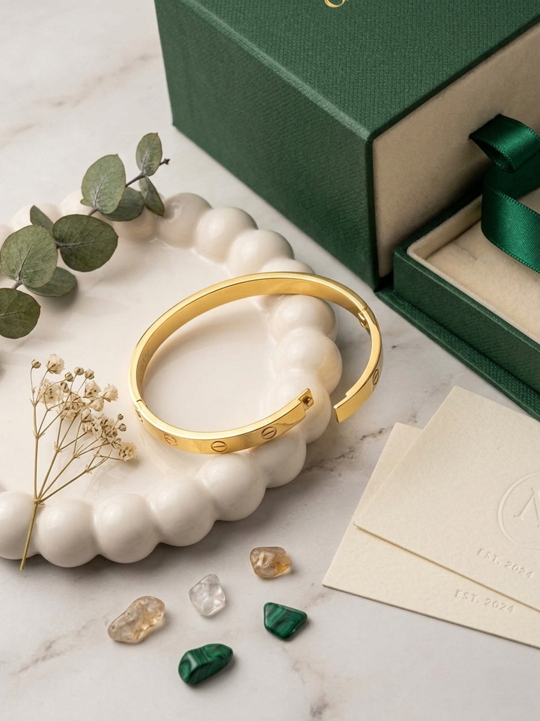 Shafaf Luxury Anti-Tarnish Bracelet I Gold-Plated Minimalist Kadas, Bracelets for gifting
