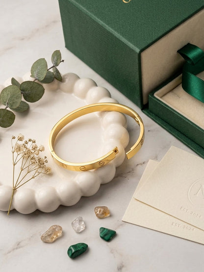Shafaf Luxury Anti-Tarnish Bracelet I Gold-Plated Minimalist Kadas, Bracelets for gifting