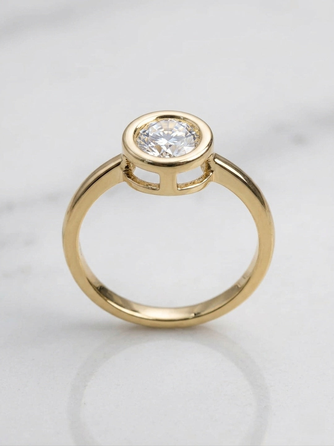 Shafaf Roun Shaped Stone Ring - Gold For Women & Girls