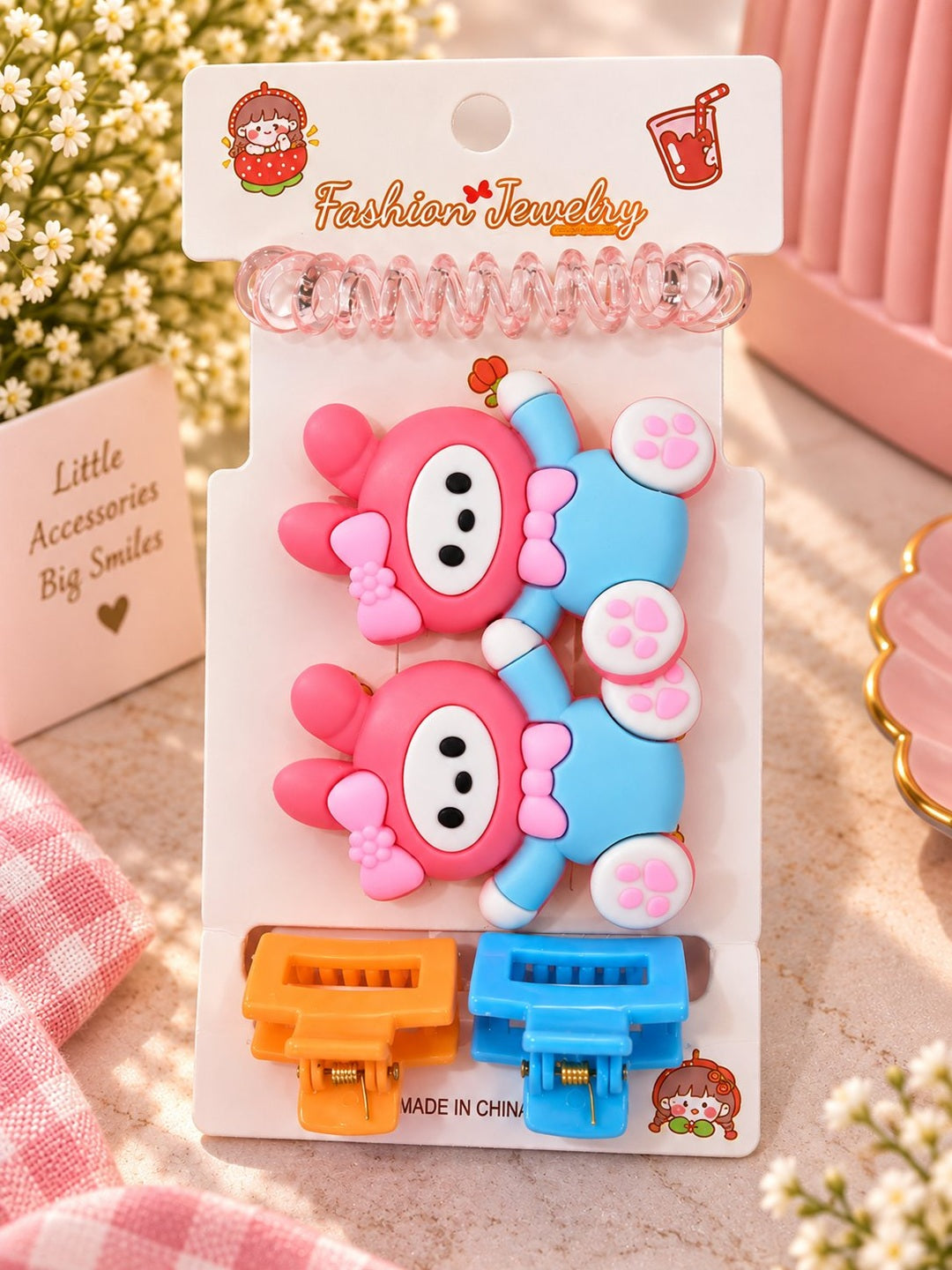 Adorable cartoon character jewelry and hair accessories gift combo set for girls