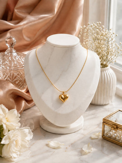 Shafaf Puffed Heart Pendant Necklace for Women