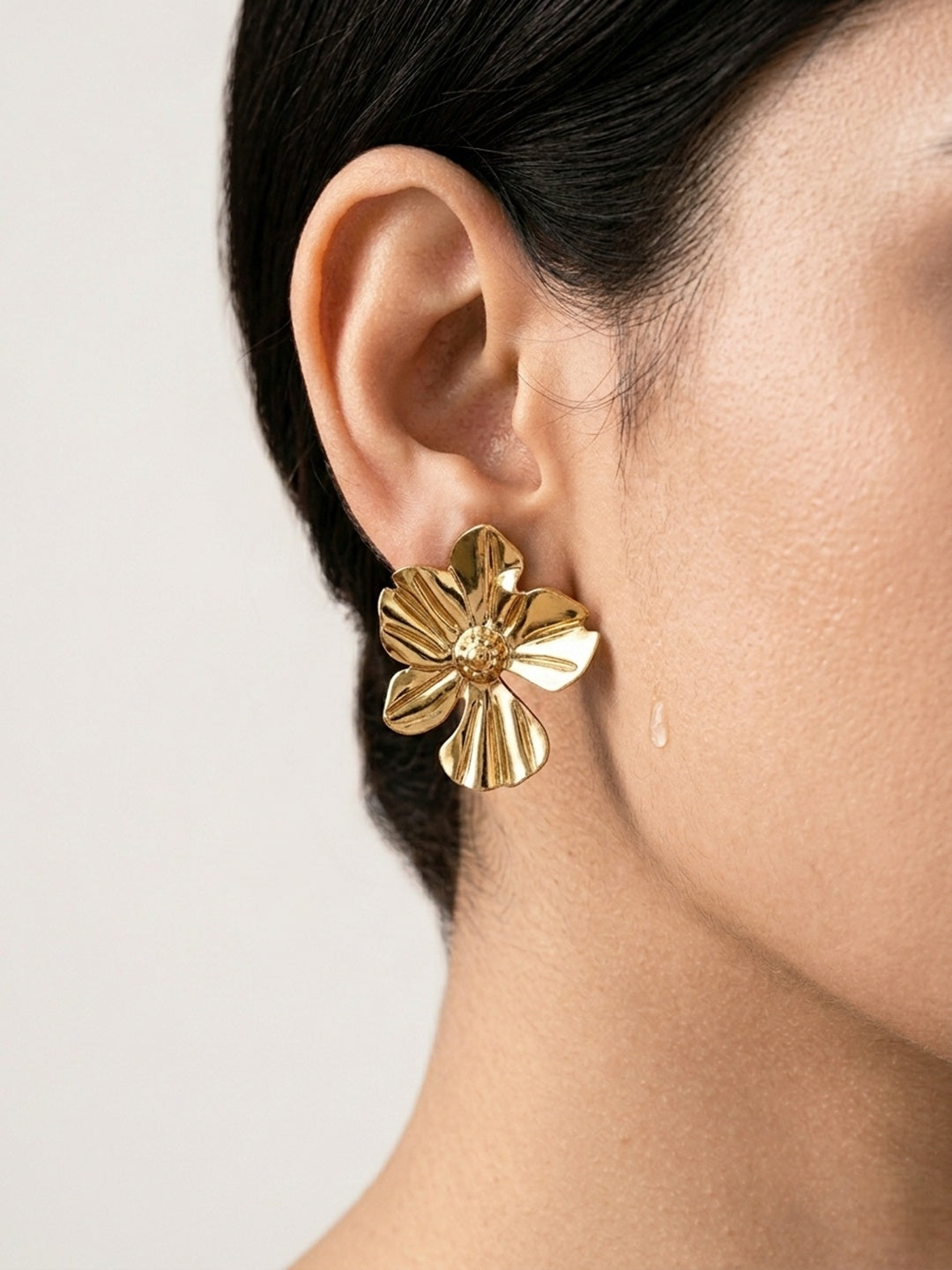 Shafaf Gold Flower Anti Tarnish Earrings for Women and Girls