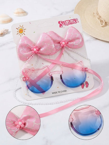 Adorable summer hair accessories and goggles gift combo set for girls