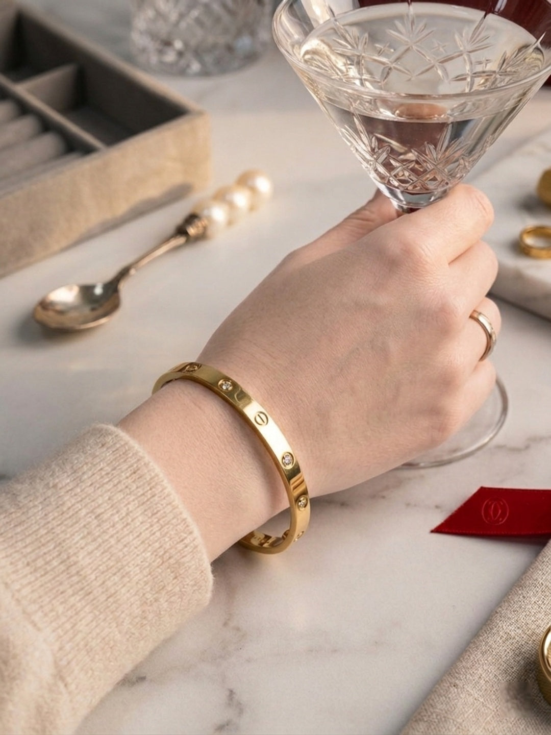 Shafaf Luxury Anti-Tarnish Bracelet I Gold-Plated Minimalist Kadas, Bracelets for gifting