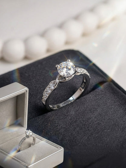 Shafaf Silver Toned AD Stone Ring For Women & Girls
