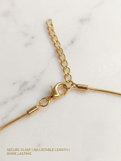 Shafaf Golden Multi-Color Heart Crystal Anti-Tarnish Neck Chain