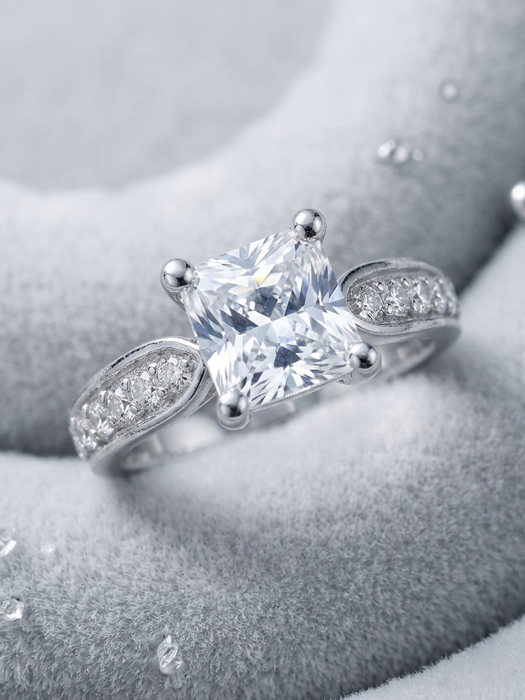 Shafaf Silver Toned AD Stone Ring For Women & Girls