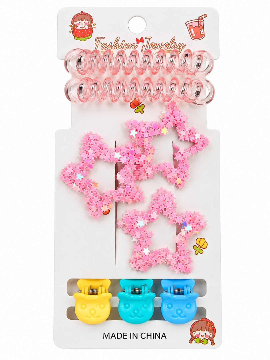 Charming cartoon character jewelry and hair accessories gift combo set for girls