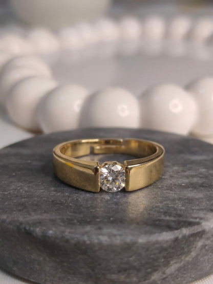 Shafaf Adjustable Gold Plated Anti-Tarnish Zircon Tension-Set Ring for Women | One Size Fits All Minimalist Band | Skin Friendly Jewelry | Best Gifting for All Occassion