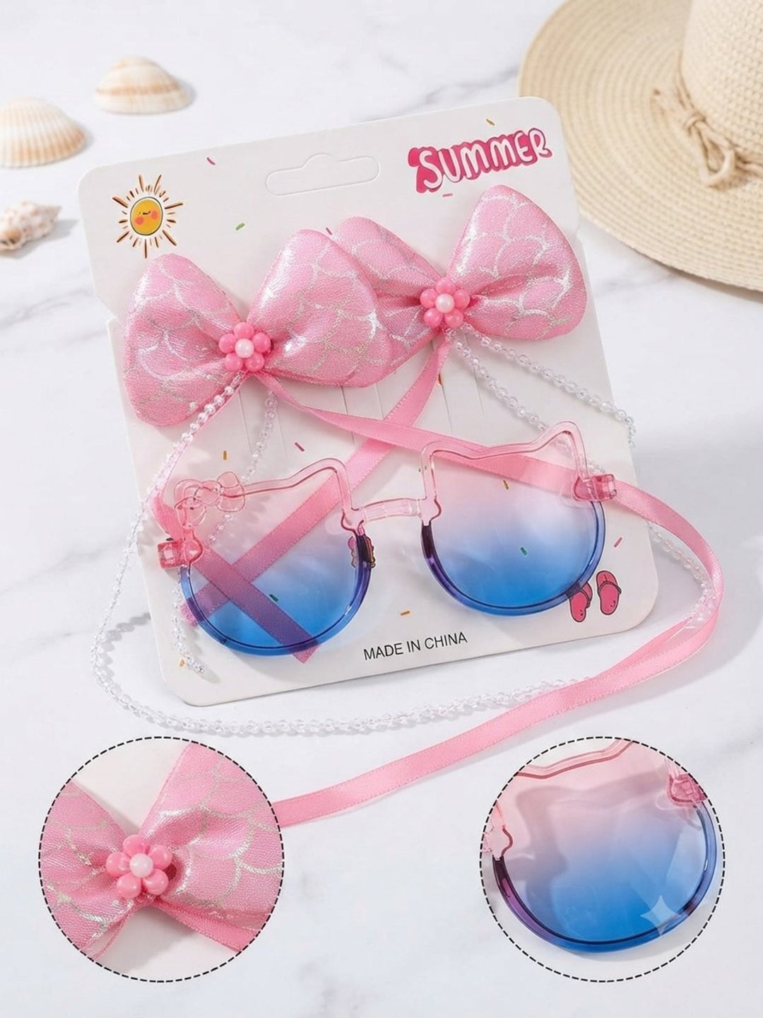 Charming cartoon character jewelry and summer fashion accessories gift combo set for girls