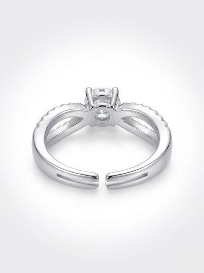 Shafaf American Diamond Silver Color Ring for Women, Adjustable Open Band with Cubic Zirconia Stone