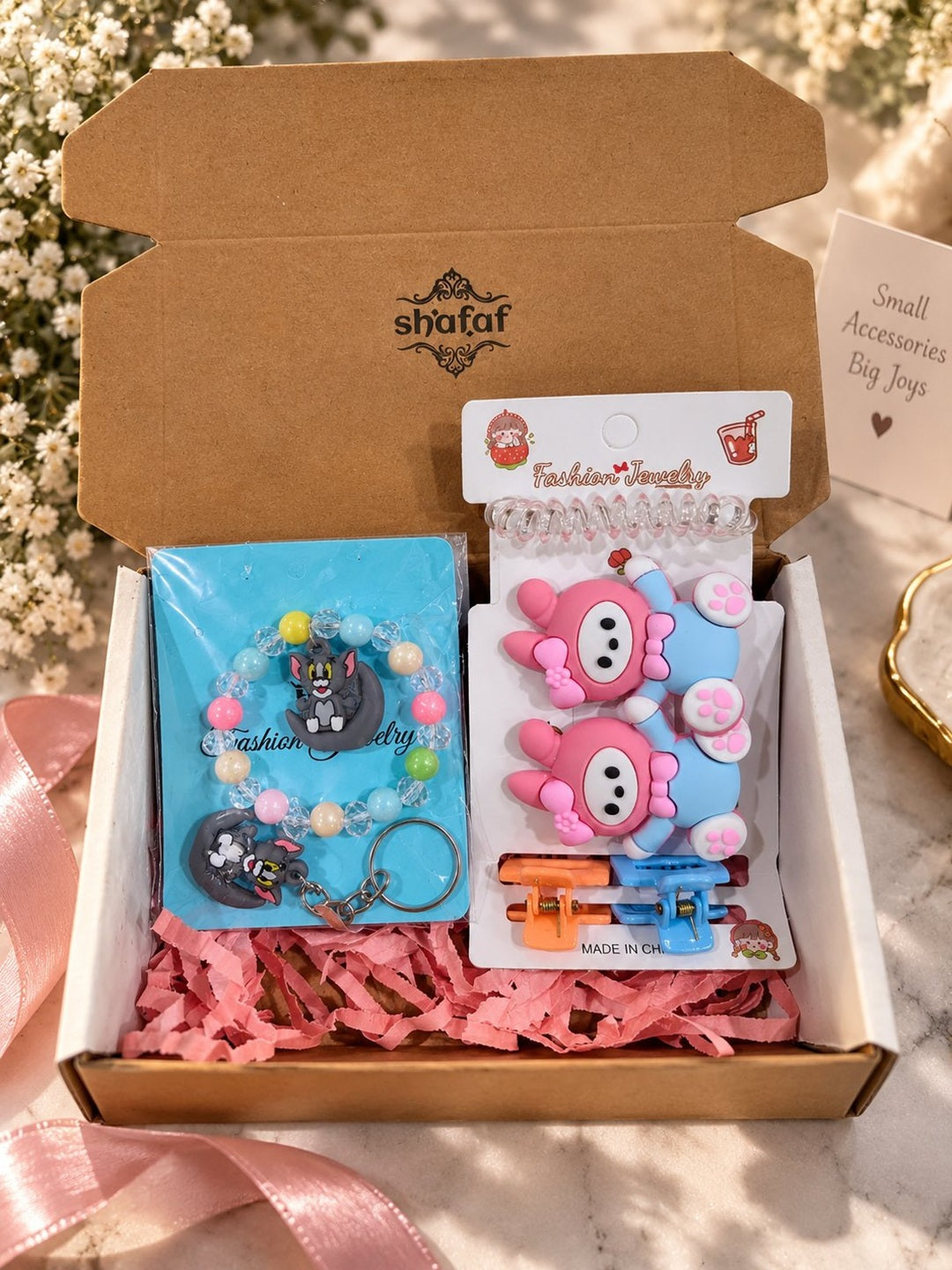 Adorable cartoon character jewelry and hair accessories gift combo set for girls