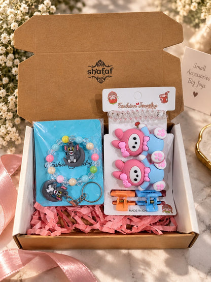 Adorable cartoon character jewelry and hair accessories gift combo set for girls