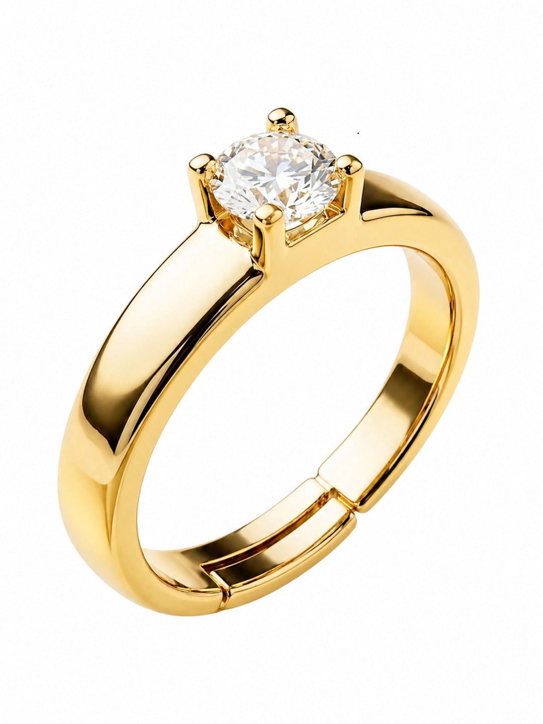 Shafaf Gold Plated Ring for Women | Adjustable Anti-Tarnish Cubic Zirconia Finger Ring | Premium Water-Resistant Daily Wear Jewellery