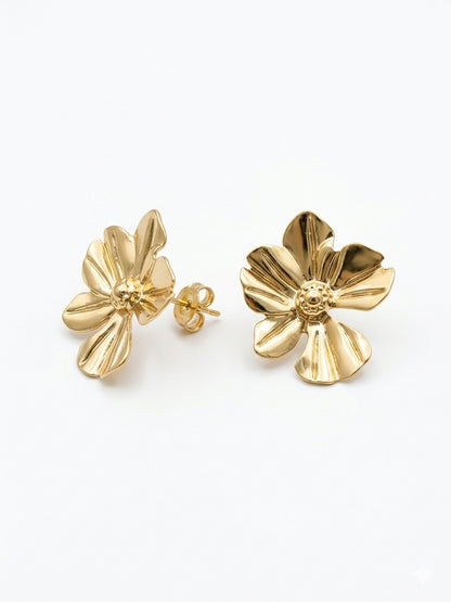 Shafaf Gold Flower Anti Tarnish Earrings for Women and Girls
