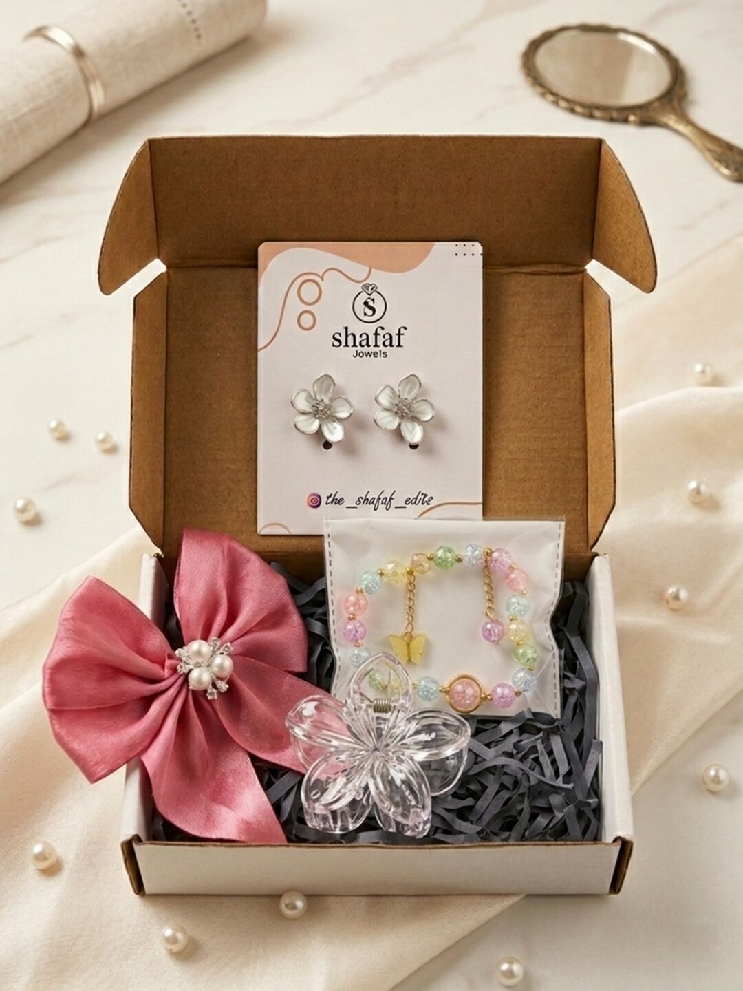 Shafaf 4-Piece Gift Set for Women & Girls | Aesthetic Birthday & Anniversary Gifting Hamper Box