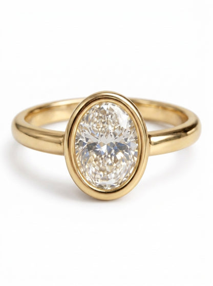 Shafaf Oval Shaped Stone Ring - Gold For Women & Girls